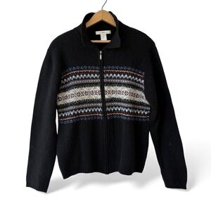 Vintage Le Moda Lambswool Full-Zip Sweater LARGE